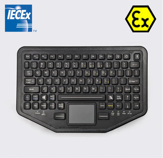 Armadex Ex BT-Key-02 intrinsically safe Bluetooth keyboard, top view