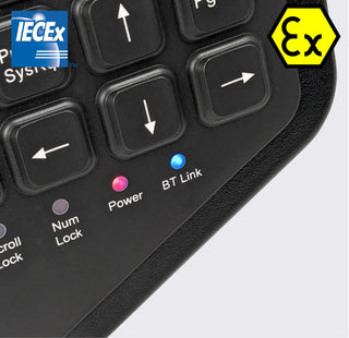 Armadex Ex BT-Key-02 ATEX keyboard, certification marking detail