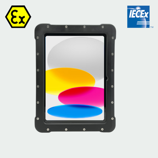 ATEX iPad A16 UniCase enclosure, angled view