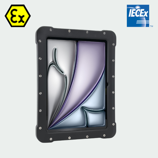 ATEX iPad Air 11 inch in Armadex UniCase certified enclosure, front view