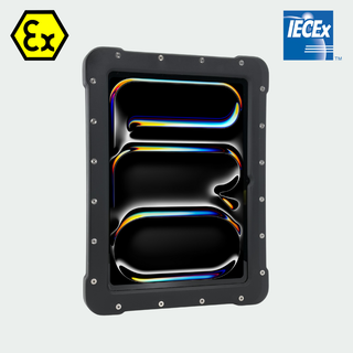 ATEX iPad Pro 11 inch in Armadex UniCase certified enclosure, front view