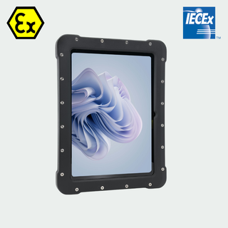 ATEX Surface Go 4 in Armadex UniCase certified enclosure, front view